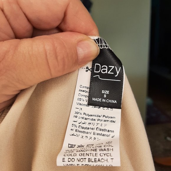 NWOT!!! Elegant Warm Vanilla Cream DAZY Bodycon Ruched Midi Dress - Picture 8 of 8